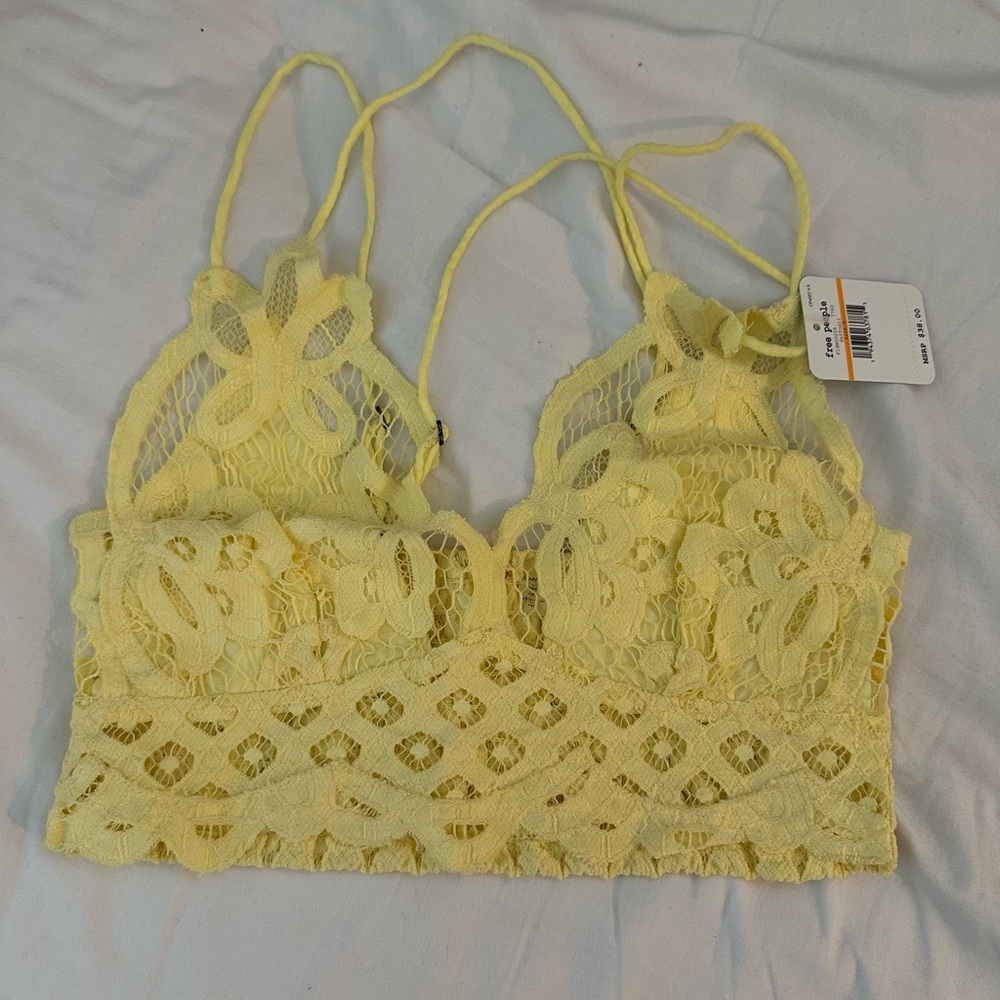 Free people lace bralette yellow